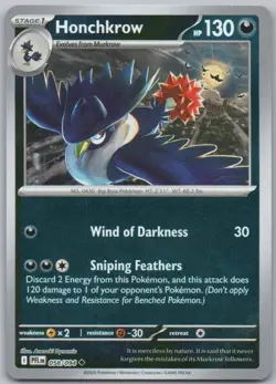 Honchkrow 058 Phantasmal Flames Reverse Holo Darkness Pokemon Card NM - Image 1