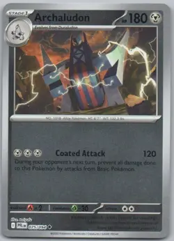 Archaludon 075 Phantasmal Flames Reverse Holo Steel Pokemon Card NM - Image 1