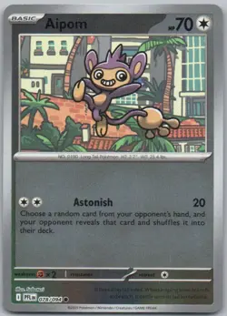 Aipom 078 Phantasmal Flames Reverse Holo Colorless Pokemon Card NM - Image 1