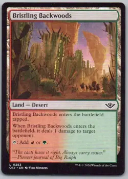 Bristling Backwoods 253 Outlaws of Thunder Junction Normal Land Magic Card NM - Image 1