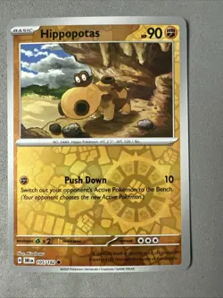 Pokemon TCG * Destined Rivals 105/182 Hippopotas C REVERSE HOLO * NM FRESH PK - Image 1