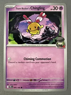 Pokemon TCG * Destined Rivals 085/182 Team Rockets Chingling C * UNG NM FRESH PK - Image 1
