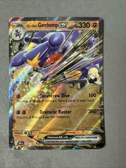 Pokemon TCG * Destined Rivals 104/182 Cynthia's Garchomp EX Double Rare * NM - Image 1