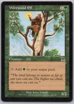 Wirewood Elf 301 Onslaught Normal Creature Magic Card NM - Image 1