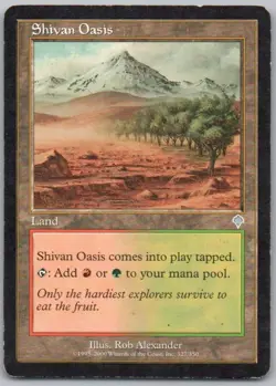 Shivan Oasis 327 Invasion Normal Land Magic Card NM - Image 1