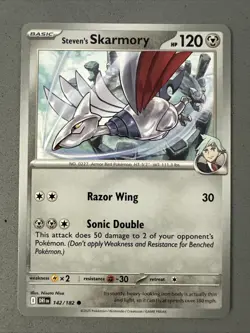 Pokemon TCG * Destined Rivals 142/182 Steven's Skarmory C * UNG NM FRESH PACK - Image 1