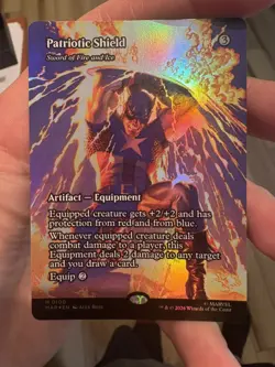 Wizards of the Coast MTG Marvel Patriotic Shield Foil Alt Art Mythic 0100 - Image 1