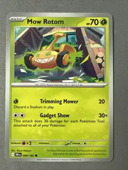Pokemon TCG * Destined Rivals 009/182 Mow Rotom Common * UNG NM FRESH PACK - Image 1