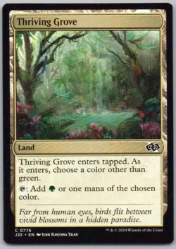 Thriving Grove 776 Foundations Jumpstart Land Magic Card NM - Image 1