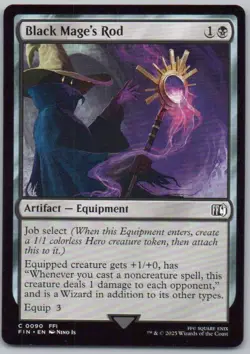 Black Mage's Rod 90 FINAL FANTASY Normal Artifact Magic Card NM - Image 1