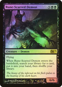 MTG FOIL Rune-Scarred Demon - Magic 2012 #106 - Image 1