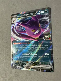 Pokemon TCG * Destined Rivals 122/182 Team Rocket's Crobat EX Double Rare * NM - Image 2