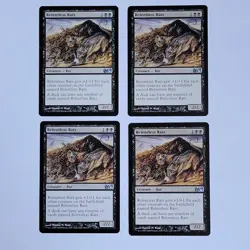 Magic: The Gathering Relentless Rats M10 108/249 Black Regular Playset x4 2009 - Image 1