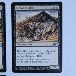 Magic: The Gathering Relentless Rats M10 108/249 Black Regular Playset x4 2009 - Image 3