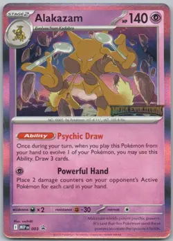 Alakazam - 003 003 Mega Evolution Promo Stamp Psychic Pokemon Card NM - Image 1
