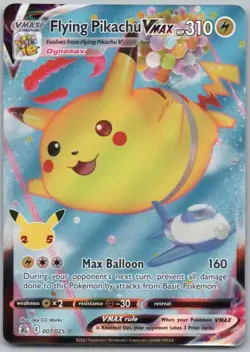 Flying Pikachu VMAX 007 Celebrations Holo Lightning Pokemon Card NM - Image 1