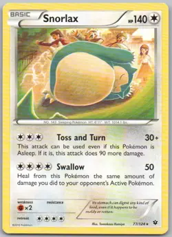 Snorlax 77/ Fates Collide Normal Colorless Pokemon Card NM - Image 1