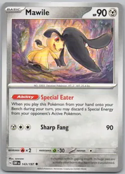 Mawile 143 Obsidian Flames Normal Metal Pokemon Card NM - Image 1
