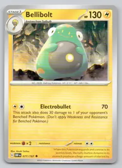 Bellibolt 077 Obsidian Flames Normal Lightning Pokemon Card NM - Image 1