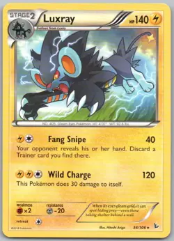 Luxray 034 Flashfire Normal Lightning Pokemon Card NM - Image 1