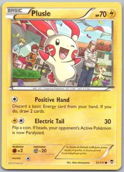 Plusle 031 Furious Fists Normal Lightning Pokemon Card NM - Image 1