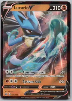 Lucario V 078 Astral Radiance Holo Fighting Pokemon Card NM - Image 1