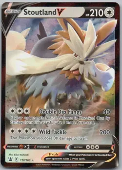 Stoutland V 117 Battle Styles Holo Colorless Pokemon Card NM - Image 1