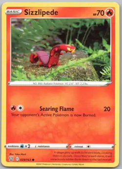 Sizzlipede 029 Battle Styles Normal Fire Pokemon Card NM - Image 1