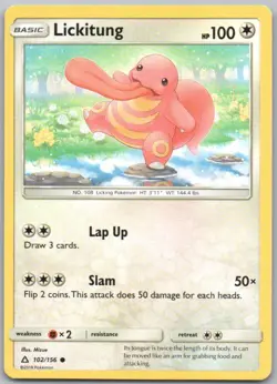 Lickitung 102 Ultra Prism Normal Colorless Pokemon Card NM - Image 1