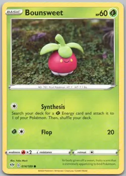 Bounsweet 014 Darkness Ablaze Normal Grass Pokemon Card NM - Image 1