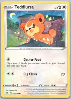Teddiursa 122 Astral Radiance Normal Colorless Pokemon Card NM - Image 1
