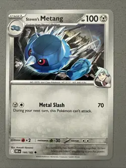 Pokemon TCG * Destined Rivals 144/182 Steven's Metang U * UNG NM FRESH PACK - Image 1