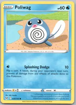 Poliwag 030 Lost Origin Normal Water Pokemon Card NM - Image 1