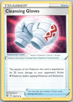 Cleansing Gloves 136 Brilliant Stars Normal Trainer Pokemon Card NM - Image 1