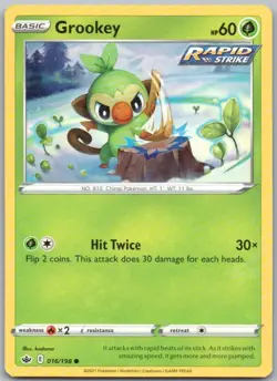 Grookey 016 Chilling Reign Normal Grass Pokemon Card NM - Image 1