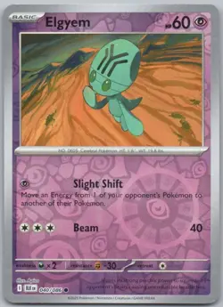 Elgyem 040 Black Bolt Reverse Holo Psychic Pokemon Card NM - Image 1