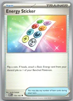 Energy Sticker 159 151 Normal Trainer Pokemon Card NM - Image 1