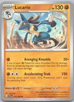 Lucario 114 Scarlet & Violet Normal Fighting Pokemon Card NM - Image 1
