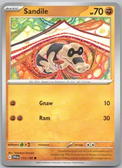 Sandile 115 Scarlet & Violet Normal Fighting Pokemon Card NM - Image 1