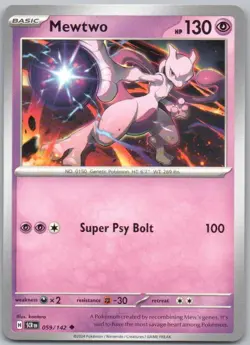 Mewtwo 059 Stellar Crown Normal Psychic Pokemon Card NM - Image 1