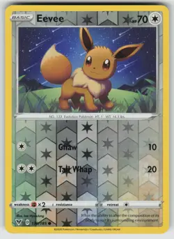 Eevee 130/185 Common Vivid Voltage Pokemon Reverse Holo Near Mint - Image 1