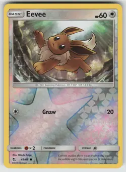 Eevee 49/68 Common Hidden Fates Pokemon Reverse Holo Near Mint - Image 1