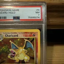 1999 POKEMON BASE SET UNLIMITED #4 CHARIZARD-HOLO PSA NM 7 - Image 3