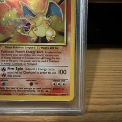 1999 POKEMON BASE SET UNLIMITED #4 CHARIZARD-HOLO PSA NM 7 - Image 4
