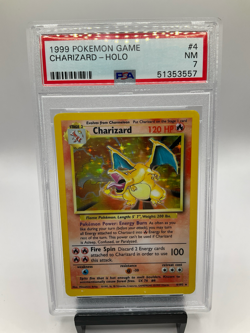 1999 POKEMON CHARIZARD BASE SET UNLIMITED HOLO NM PSA 7 #4 - Image 1