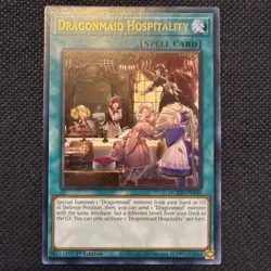 YUGIOH- Dragonmaid Hospitality MGED-EN149 Rare 1st Edition NM - Image 1
