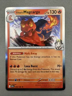 Pokemon TCG * Destined Rivals 036/182 Ethan's Magcargo Rare HOLO * NM FRESH PK - Image 1