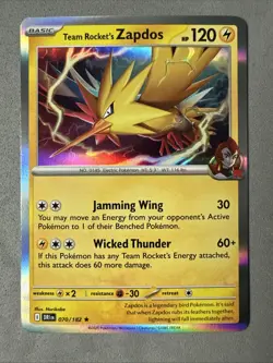 Pokemon TCG * Destined Rivals 070/182 Team Rocket's Zapdos Rare HOLO * NM - Image 1