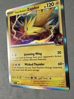 Pokemon TCG * Destined Rivals 070/182 Team Rocket's Zapdos Rare HOLO * NM - Image 2