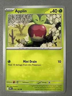 Pokemon TCG * Destined Rivals 016/182 Applin Common * UNG NM FRESH PACK - Image 1
